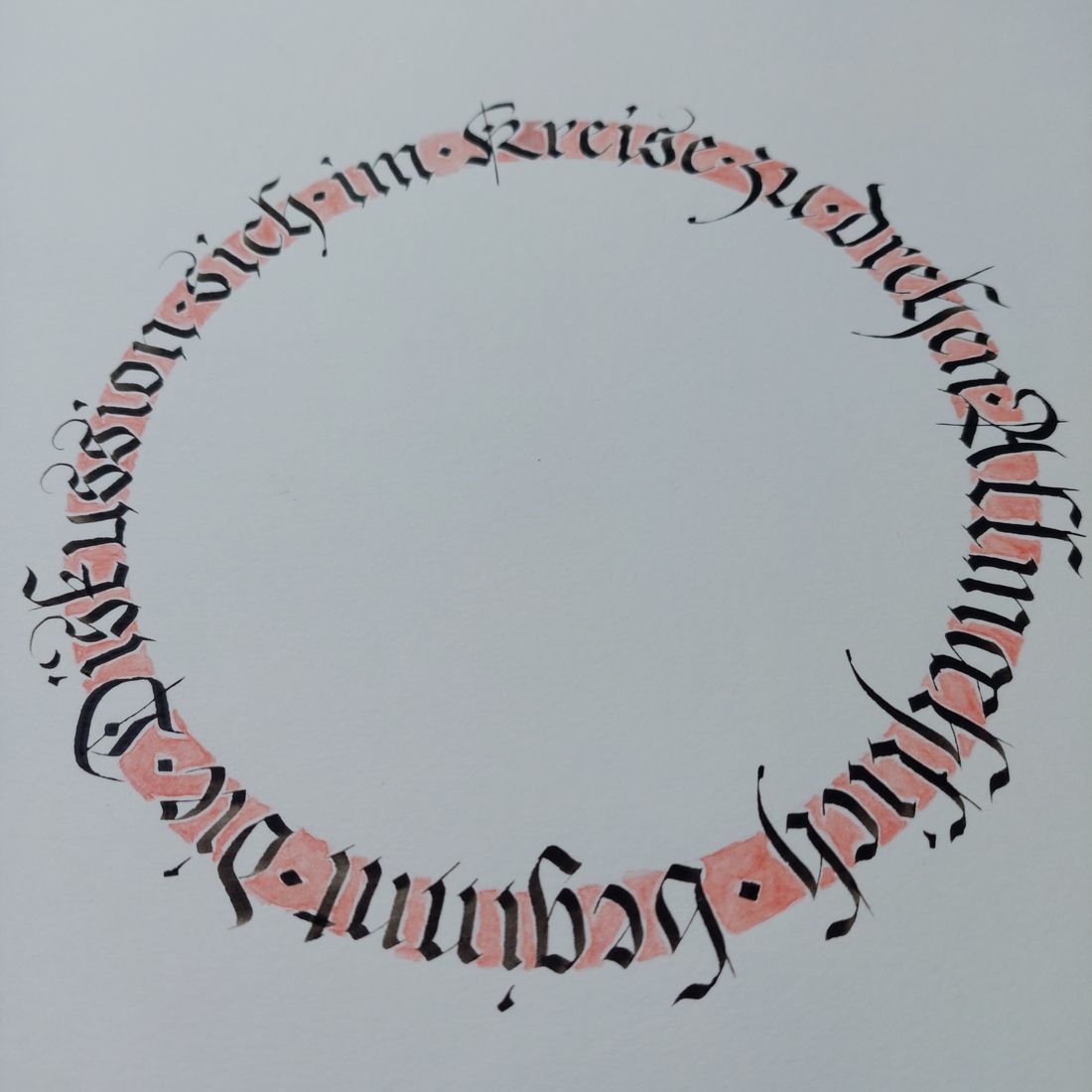 Kalligrafiekurs Gisela zur Strassen "Fraktur, Kreis und Farbe"