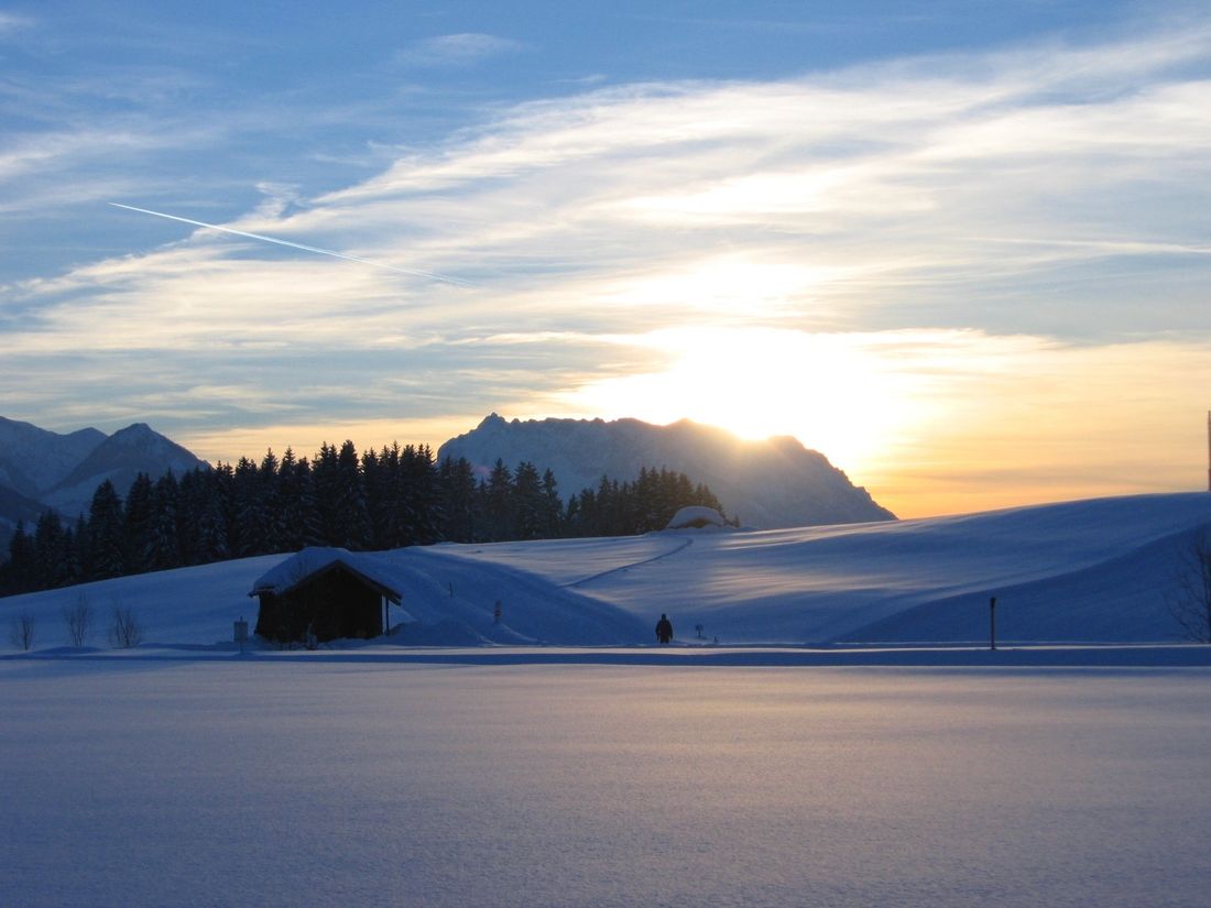 Sonnenuntergang mit Kaisergebirge